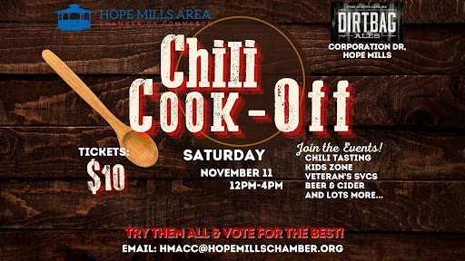 The Hope Mills Area Chamber of Commerce will bring back a fall tradition with the annual Chili Cookoff hosted at Dirtbag Ales on Veterans Day.