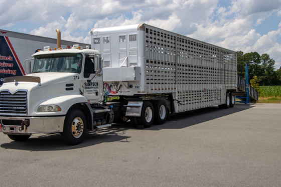 Prestage Farms donates livestock trailer & chute to SCC’s Truck Driver Training Program Prestage Farms donates livestock trailer & chute to SCC’s Truck Driver Training Program